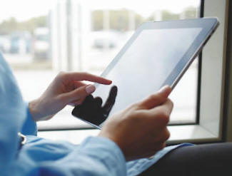 searching the internet on tablet